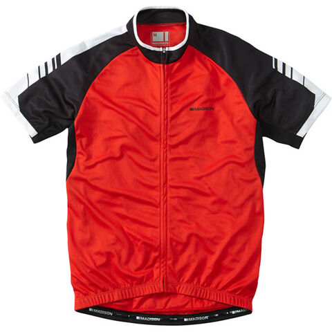 Madison Peloton men's short sleeve jersey, flame red click to zoom image