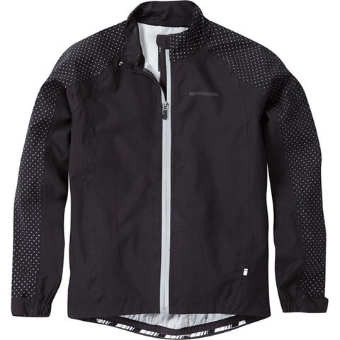 Madison Sportive Hi-Viz youth waterproof jacket, black click to zoom image