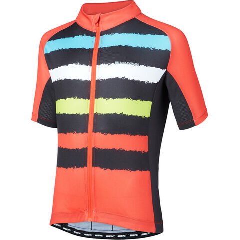 Madison Sportive youth short sleeve jersey, torn stripes red/black click to zoom image