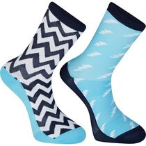 Madison Sportive long sock twin pack, bolts blue curaco / white