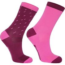 Madison Sportive mid sock twin pack, rain drops classy burgundy / bright berry