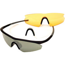 Madison D'Flex glasses 3-lens pack - matt black frame / dark mirror, amber & clear lense