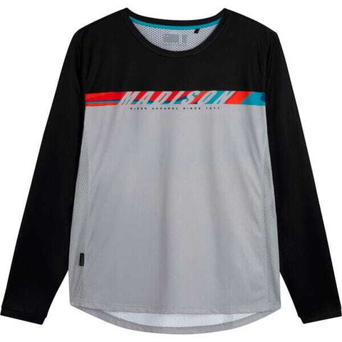 Madison Flux men's long sleeve jersey - black / cloud grey click to zoom image
