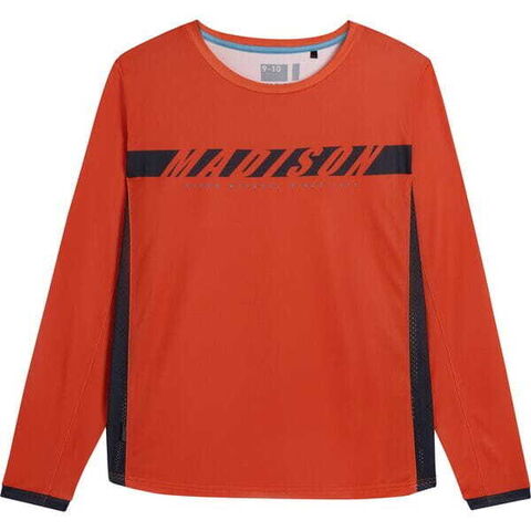 Madison Flux youth long sleeve jersey - chilli red click to zoom image