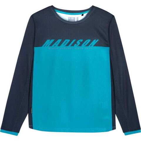 Madison Flux youth long sleeve jersey - curacao blue - age 5 - 6 click to zoom image