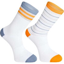 Madison Sportive long sock twin pack - white / white stripe