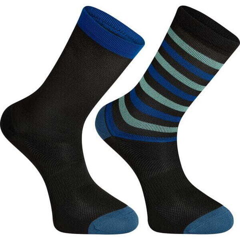 Madison Sportive long sock twin pack - black / black stripe click to zoom image