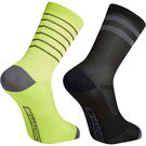 Madison Sportive mid sock twin pack - black and lime punch click to zoom image
