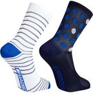 Madison Sportive mid sock twin pack - blue spot and white stripe click to zoom image