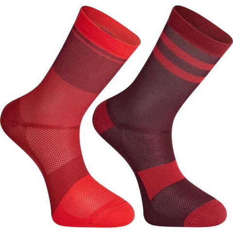 Madison Sportive mid sock twin pack - chilli red and burgundy click to zoom image