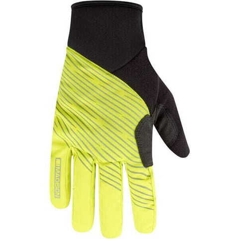 Madison Stellar Reflective Waterproof Thermal gloves, black / hi-viz yellow click to zoom image